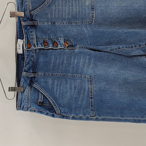 OAT New York mid rise utility wide leg crop jeans button fly on med Size 32 - Picture 3 of 8